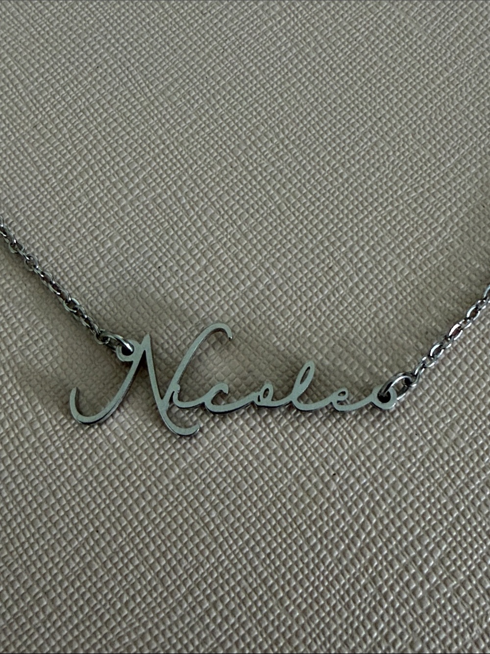 Silver Script Name Necklace - Personalized Nicole